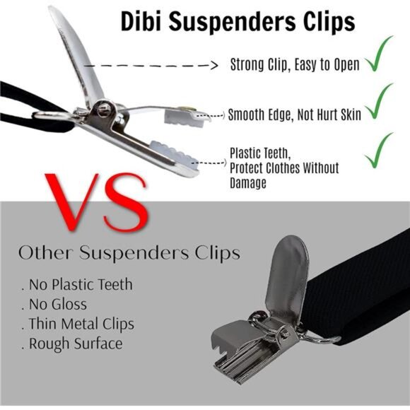 Suspenders for Men, Adjustable X Back 1 inch Wide Suspender 4 Strong Clips - Picture 5 of 7